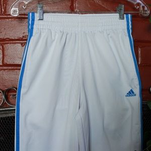 White and blue striped Adidas pant/jogger